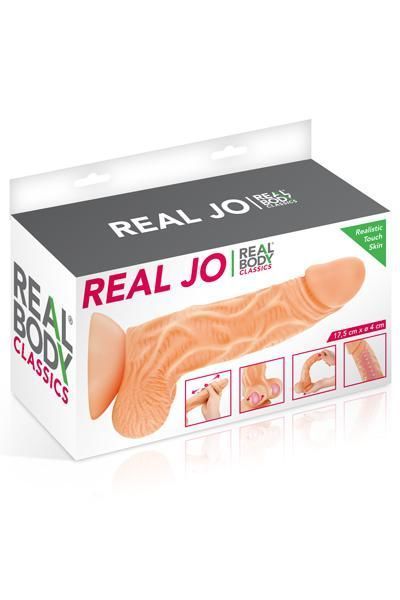 Dildo with movable foreskin Real Body - Real JO, diameter 4cm, TPE