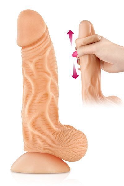 Dildo with movable foreskin Real Body - Real JO, diameter 4cm, TPE