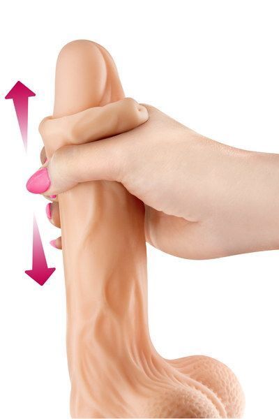 Dildo with movable foreskin Real Body - Real JO, diameter 4cm, TPE