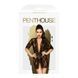 Penthouse Sweet Retreat Black XL Rose-Embroidered G-String Dress, Black