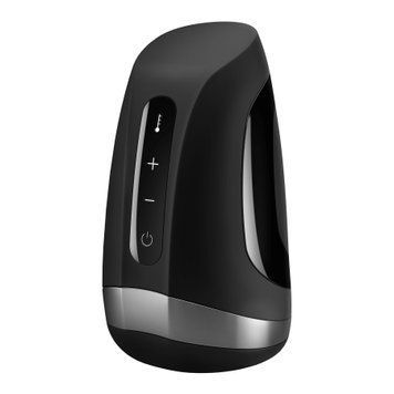 Satisfyer Men Heat Vibration Masturbator: Blowjob Simulator, Heating, Vibration, and Glans Stimulation, Black