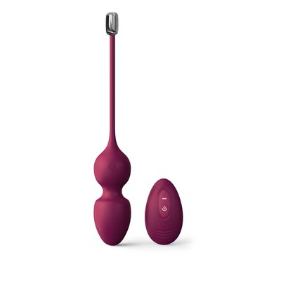 Vaginal balls Dorcel LOVE BALLS PLUM, vibrations and movements of inner ball, remote control