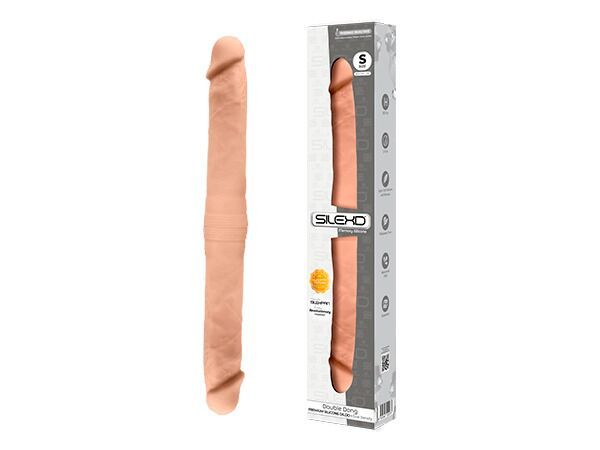 Double-sided dildo SIlexD Billy-Joe Double Dong S Flesh, dual-layered, silicone+Silexpan