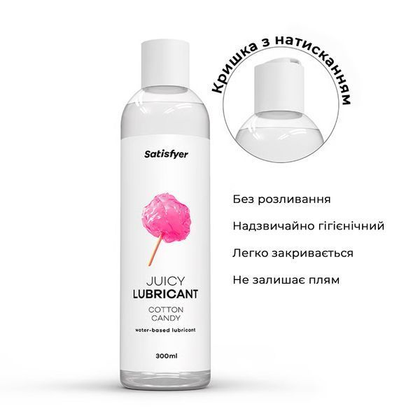 Лубрикант на водной основе Satisfyer Juicy Lubricant Cotton Candy water based 300 мл SX2719 фото