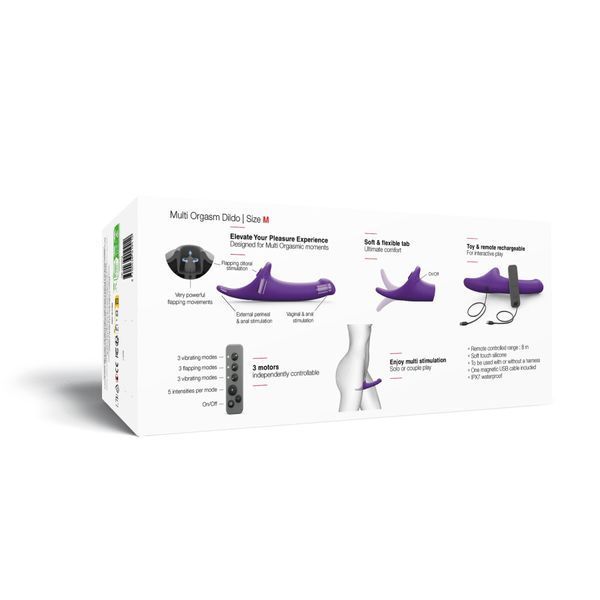 Вибронасадка для страпона с вакуумной стимуляцией Strap-On-Me Multi Orgasm Dildo M Purple SX4033 фото