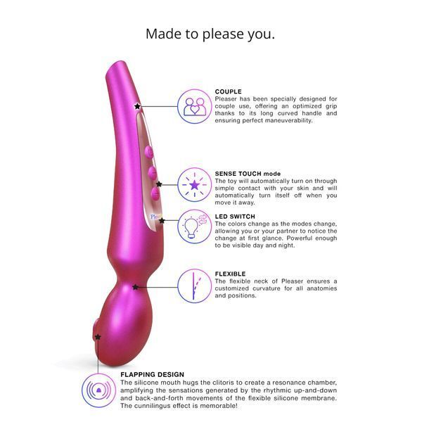 Love To Love Pleaser Iridescent Berry Clitoral Stimulator, Tapping Effect, 5 Modes
