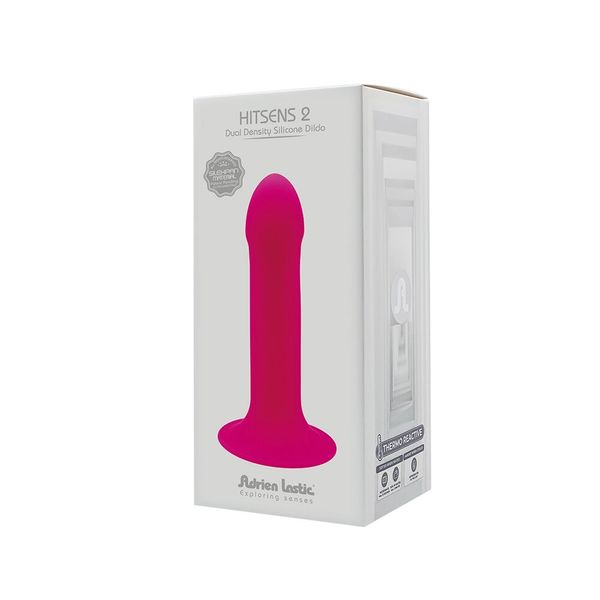 Adrien Lastic Hitsens 2 Pink Dildo with Suction Cup, suitable for strap-on, max diameter 4cm, length 16.7cm