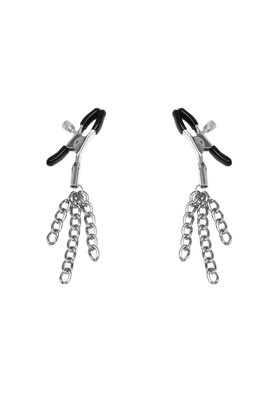 Nipple clamps with tassels Feral Feelings - Nipple clamps Tassels, silver/black