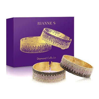 Rianne S Diamond Cuffs Luxury Cuffs with Crystals, Gift Box