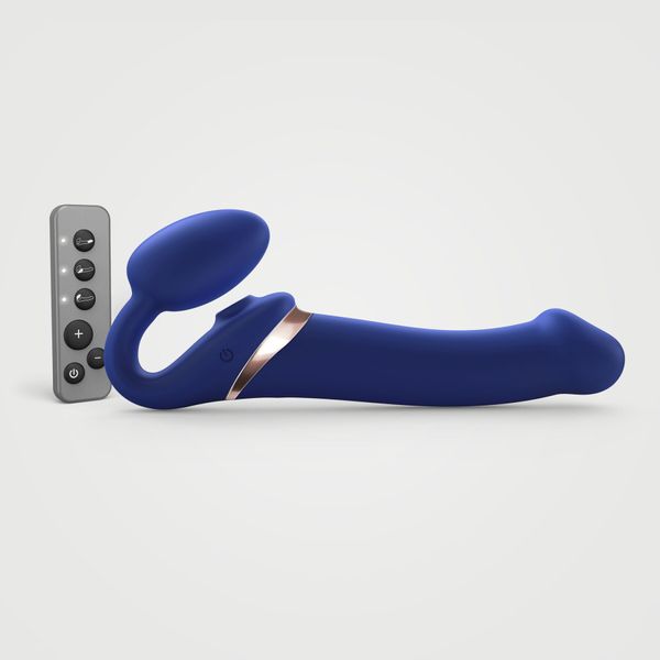 Strap-On-Me MULTI ORGASM Blue L Strapless Strap-On with Vacuum Stimulation, Adjustable