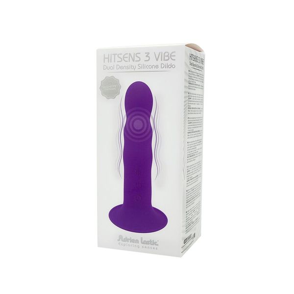 Vibrating dildo Adrien Lastic Hitsens 3 Purple, great for strapon, diameter 4cm, length 18.2cm