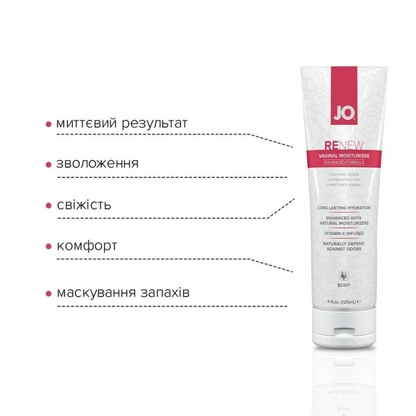 System JO Renew Vaginal Restoration Cream (120 ml) with bisabolol, aloe vera, and cucumber extract