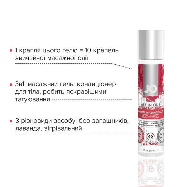Разогревающий массажный гель и смазка 2 в 1 JO All-in-one Massage Glide - WARMING (30 мл) SO1515 фото