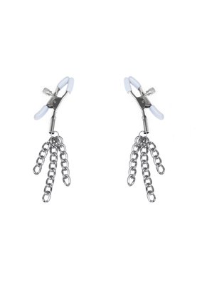 Nipple clamps with tassels Feral Feelings - Nipple clamps Tassels, silver/white