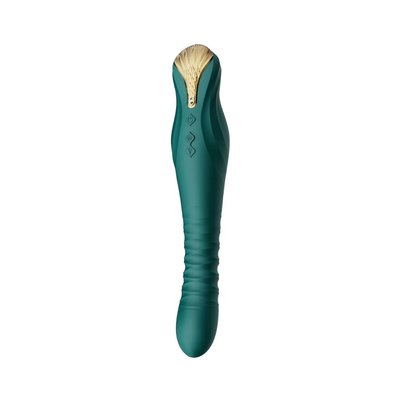 Zalo King Turquoise Green Smart Pulsator Vibrator with Swarovski Crystal