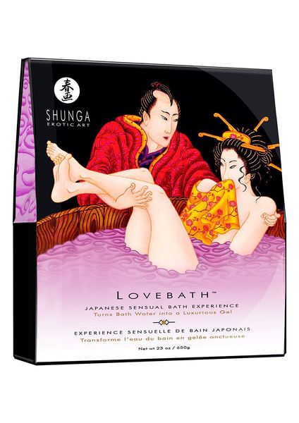 Shunga LOVEBATH Sensual Lotus bath gel 650g, makes water aromatic jelly with SPA effect