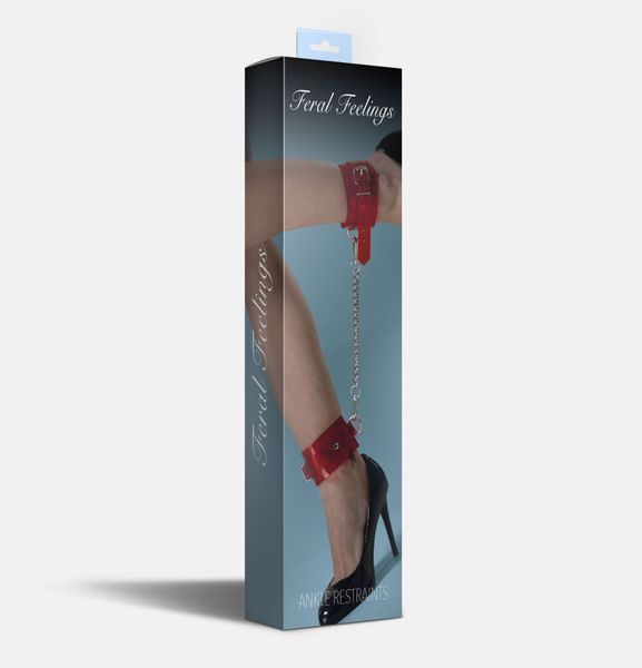 Feral Feelings Leggings - Ankle Restraints Red Transparent