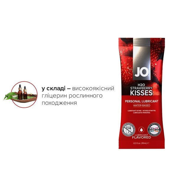 Набір лубрикантів Foil Display Box &ndash; JO H2O Lubricant &ndash; Strawberry &ndash; 12 &times; 10ml SO6161 фото