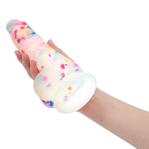 Confetti dildo ADDICTION - PARTY MARTY 7.5″ - FROST & CONFETTI, 19 cm, silicone