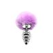 Metal anal plug with rabbit tail Alive Fluffy Twist Plug M Purple, diameter 3.4 cm