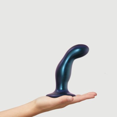 Strap-On-Me DILDO PLUG SNAKY METALLIC BLUE Dildo, Size M, Diameter 4cm, Insertable Length 15.3cm