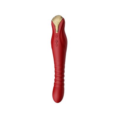 Zalo King Wine Red Smart Pulsator Vibrator with Swarovski Crystal