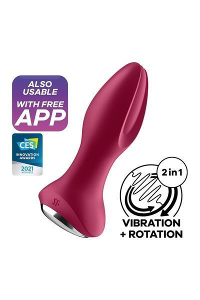 Анальна смарт-вібропробка із перлинним масажем Satisfyer Rotator Plug 2+ Violet SO6280 фото