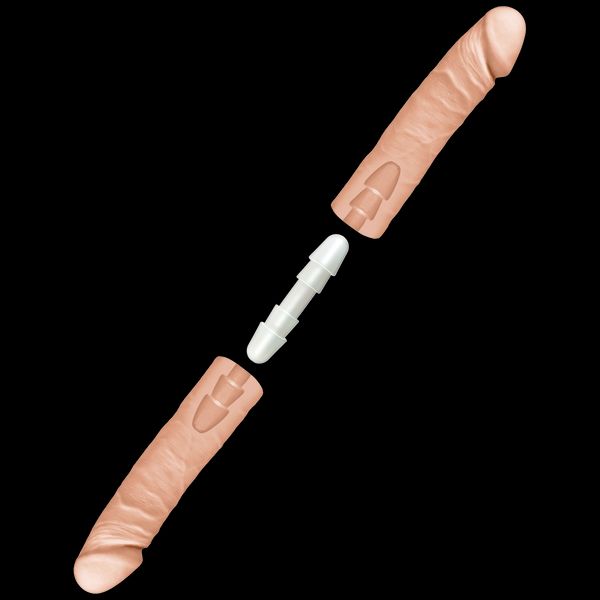 Double Dildo Doc Johnson The D - Double D - 16 Inch - ULTRASKYN, diameter 4.4cm, Vac-U-Lock