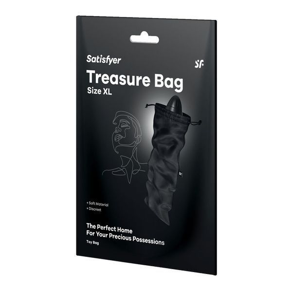 Мешочек для секс-игрушек Satisfyer Treasure Bag XL, черный, на шнурке SX0552 фото