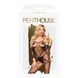 Penthouse Under Arrest Black XL Contrast Pattern Bodystocking, Black